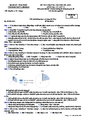 Đề thi kiểm tra Chuyên đề lần 4 môn Địa lý Lớp 12 - Mã đề 628 - Trường THPT Liễn Sơn